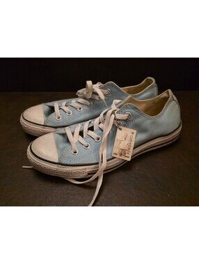 Converse All Star Canvas Low Top Sneakers - Light Blue, Size M 7.5 / W 9.5